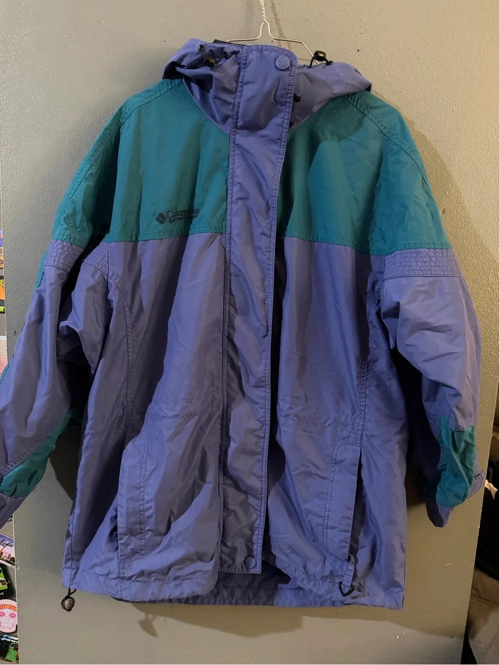 vintage 1990s Columbia Sportswear color-block waterproof jacket